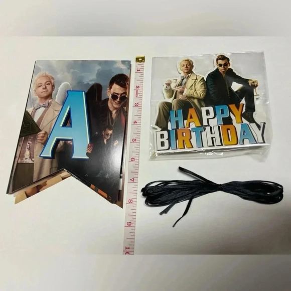 Good Omens - Happy Birthday Banner, Cake  Topper & Cupcake Toppers 🎉 - Picture 3 of 14